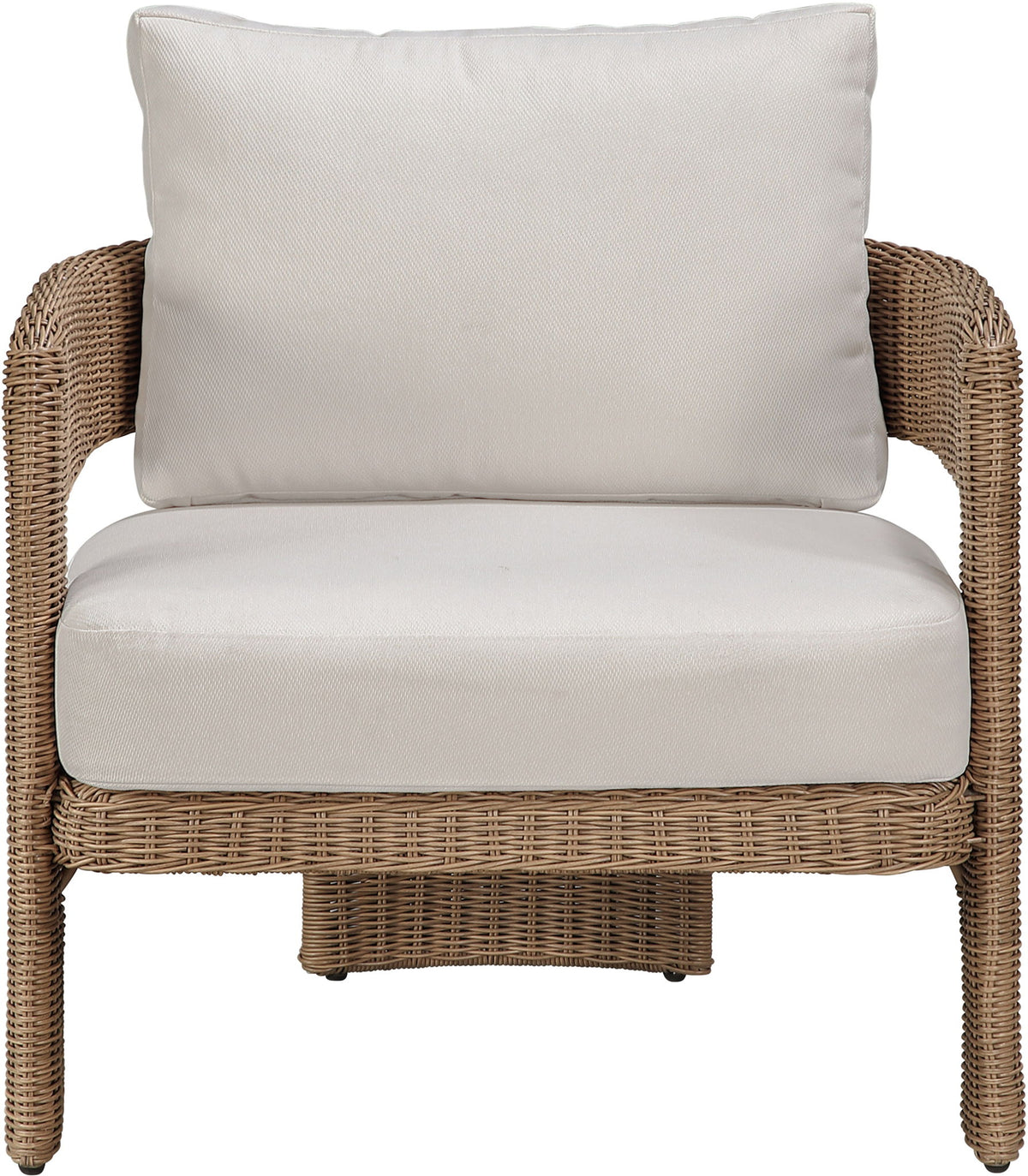 Sandbay - Olefin Water Resistant Fabric And Wicker Outdoor Patio Accent Chair