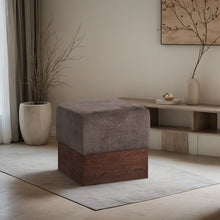 Load image into Gallery viewer, Havre - Ottoman / Stool With Brown Base
