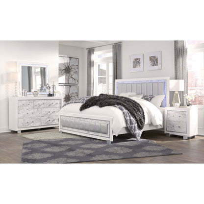Skye - Marble Nightstand - White