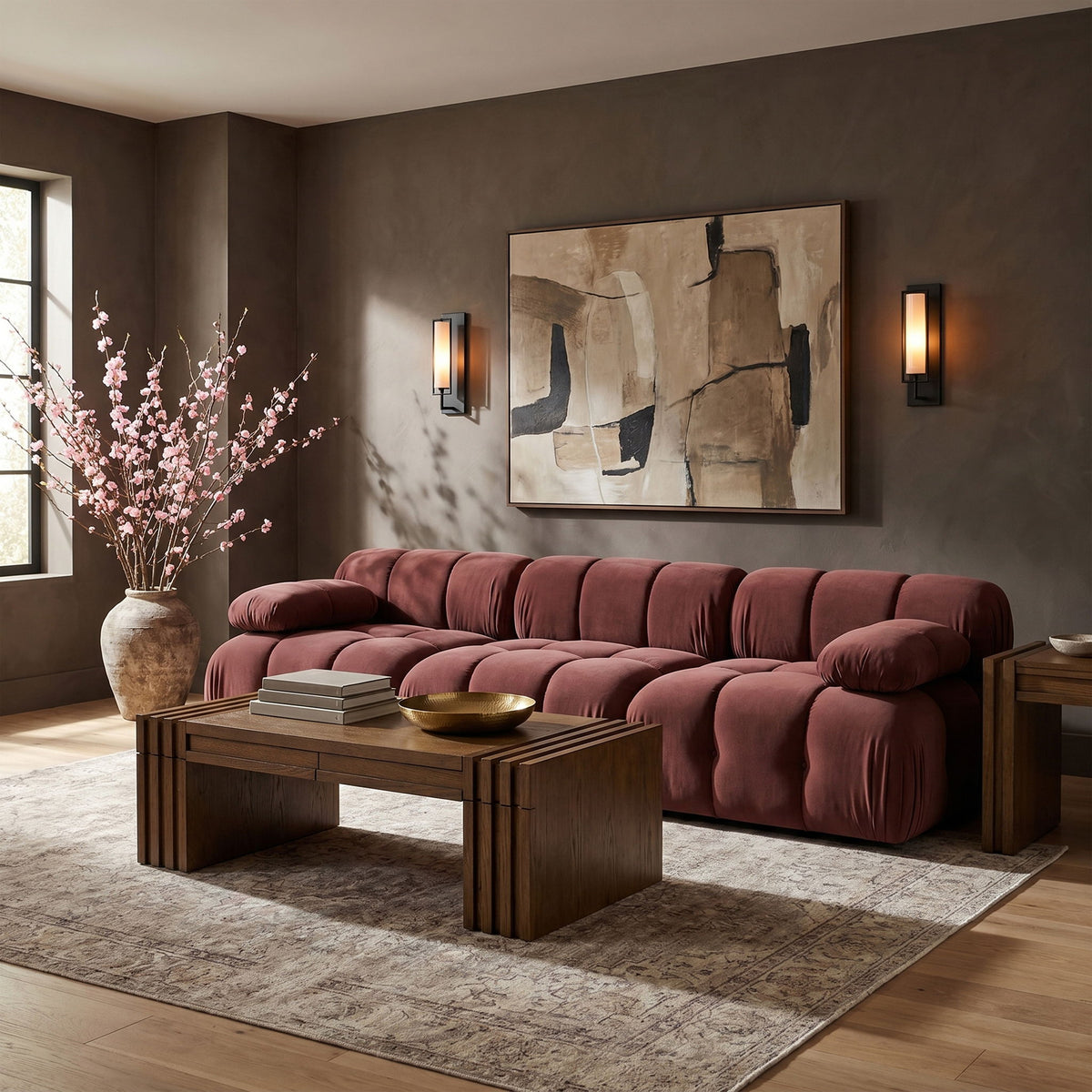 Orin - Velvet 3 Piece Modular Sofa