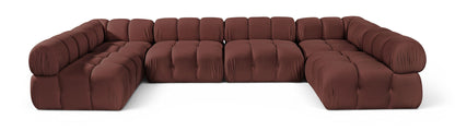 Orin - U-Shaped Velvet 6 Piece Modular Sectional