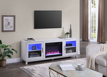 Load image into Gallery viewer, Summit - TV Stand Console With Fireplace - White Walnut Finish
