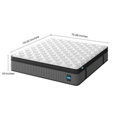 Load image into Gallery viewer, 14" Hybrid Mattress, Memory Foam &amp; Pocket Spring Bed, Cooling, Pressure Relief, Back &amp; Hip Support - Gray / White - King
