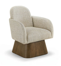 Load image into Gallery viewer, Marlowe - Linen Textured Fabric Upholstered Swivel Accent Chair - Stained Brown
