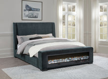 Load image into Gallery viewer, Preston Wingback Bed with Flame Visualizer and Bluetooth Speaker
