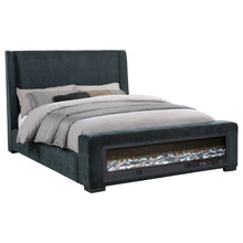 Load image into Gallery viewer, Preston Wingback Bed with Flame Visualizer and Bluetooth Speaker
