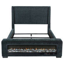 Load image into Gallery viewer, Preston Wingback Bed with Flame Visualizer and Bluetooth Speaker

