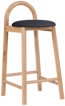 Load image into Gallery viewer, Calvin - Faux Leather Stool - Light Brown Legs
