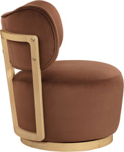 Load image into Gallery viewer, Elara - Velvet Upholstered Swivel Accent Chair - Stained Natural
