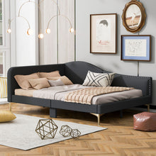 Load image into Gallery viewer, Upholstered Daybed With Headboard And Armrest, Support Legs
