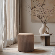 Load image into Gallery viewer, Roy - Round Microsuede Ottoman / Stool
