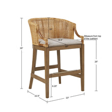 Load image into Gallery viewer, Casual Handcrafted Rattan Counter Stool
