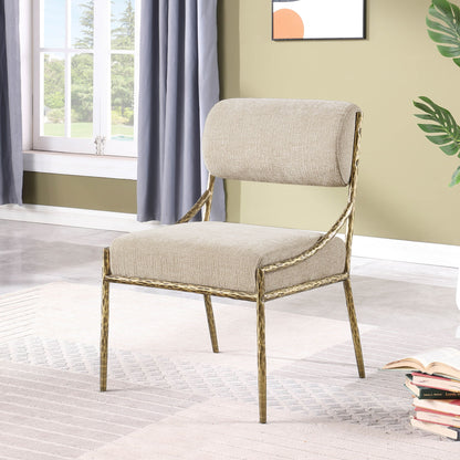 Bastille - Upholstered Dining Side Chair (Set of 2) - Brass Frame