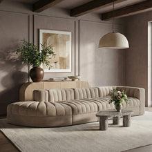 Load image into Gallery viewer, Rummi - Velvet Performance Fabric Upholstered 4 Piece Modular Sectional With Reverse Corner Chair
