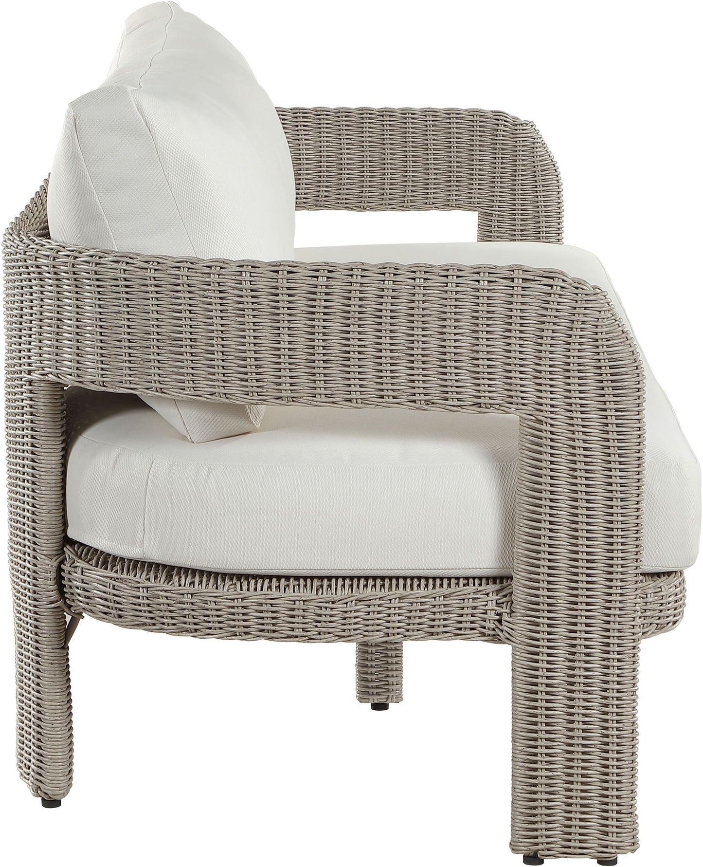 Sandbay - Olefin Water Resistant Fabric And Wicker Outdoor Patio Sofa