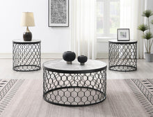Load image into Gallery viewer, T155 - Coffee Table &amp; 2 End Tables - Black / Silver Sparkle
