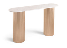 Load image into Gallery viewer, Cindra - Genuine Marble Top And Iron Base Console Table

