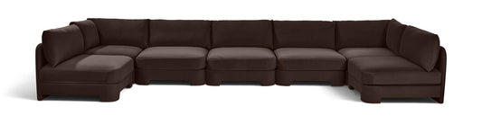 Hammond - Velvet Performance Fabric Upholstered 7 Piece U-Shaped Armless Sectional - Ego Home Furniture
