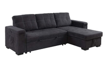 Load image into Gallery viewer, Toby - Woven Fabric Reversible Sleeper Sectional Sofa With Storage Chaise Cup Holder Charging Ports And Pockets
