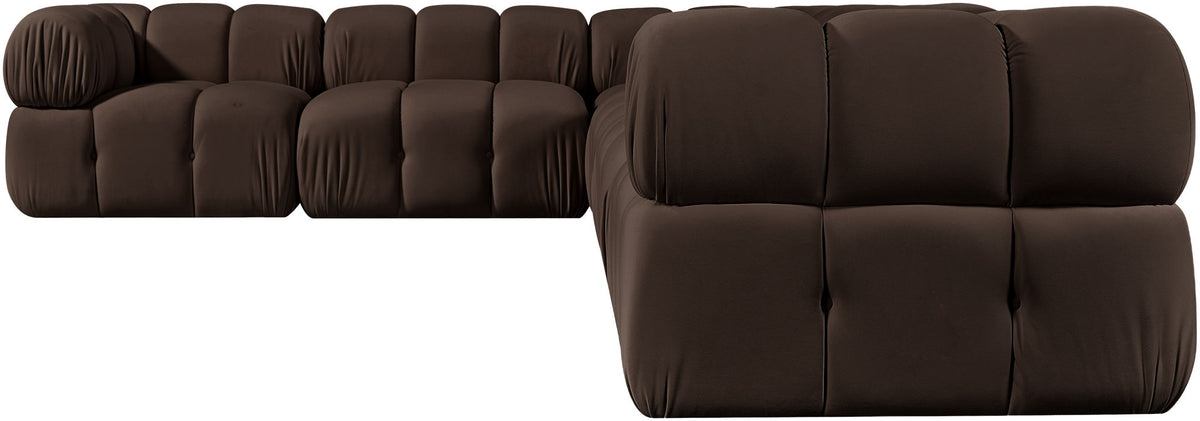 Orin - L-Shaped Velvet 6 Piece Modular Sectional