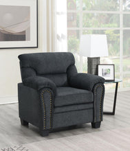 Load image into Gallery viewer, U453 - Chenille Chair With Nailhead - Charcoal Chenille
