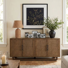 Load image into Gallery viewer, Sova - Solid Wood, Oak Veneer And Stainless Steel Sideboard/Buffet
