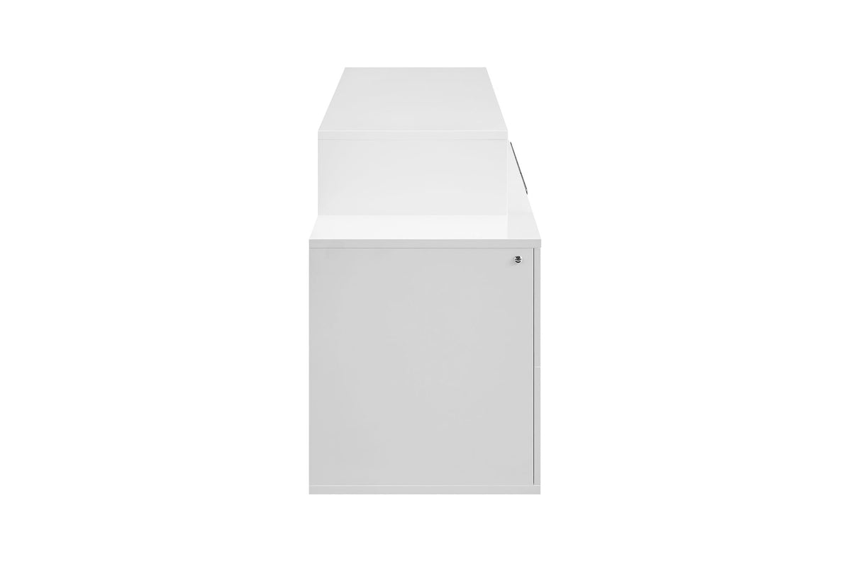 Kira - 87" Entertainment Unit With Bluetooth Speaker And LED - White
