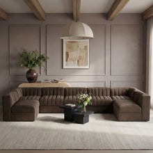 Load image into Gallery viewer, Rummi - Velvet Performance Fabric Upholstered 7 Piece Modular Sectional (With 2 Corner Chairs)
