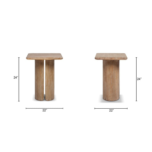 Sonoma - Square Pedestal Side Table - Antique Brown