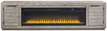 Load image into Gallery viewer, Naydell - 92" TV Stand With Wide Fireplace Insert - Gray
