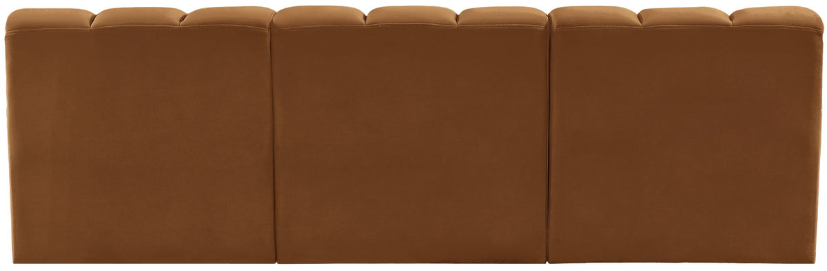 Arc - Velvet 3 Piece Modular Straight Sofa