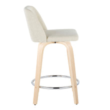 Load image into Gallery viewer, Toriano - Contemporary Fixed Height Counter Stool Swivel With Round Footrest (Set of 2)
