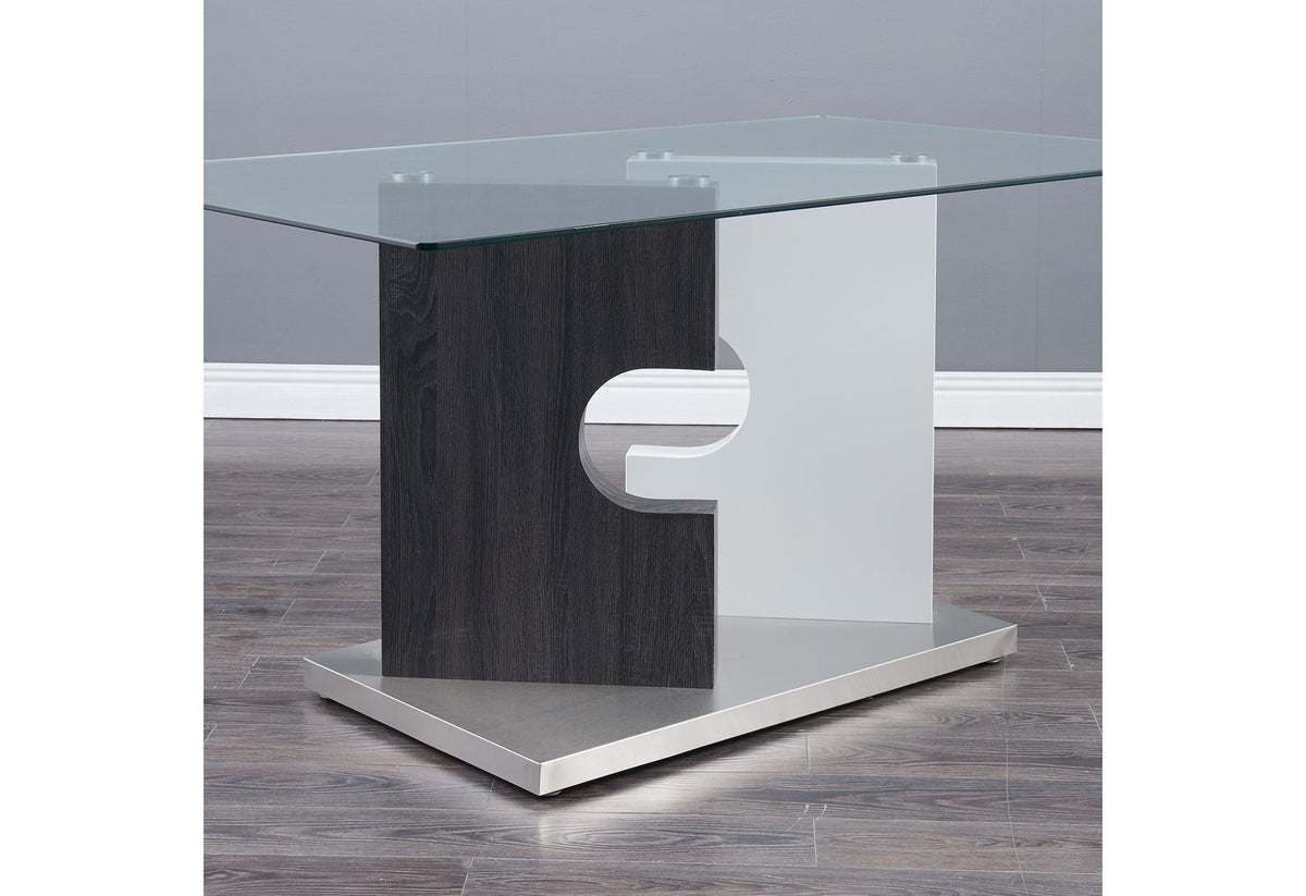 D219 - Dining Table Column - Dark Gray / White