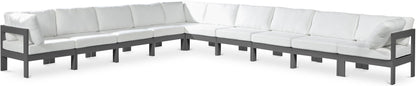 Nizuc - Outdoor Patio 10 Piece Modular Sectional With Gray Frame