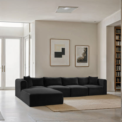 Shaggy - 5 Piece Modular Sectional With Ottoman
