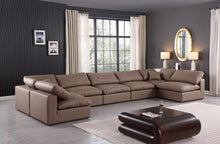 Load image into Gallery viewer, Comfy - 7 Piece Faux Leather Modular Armless Sectional
