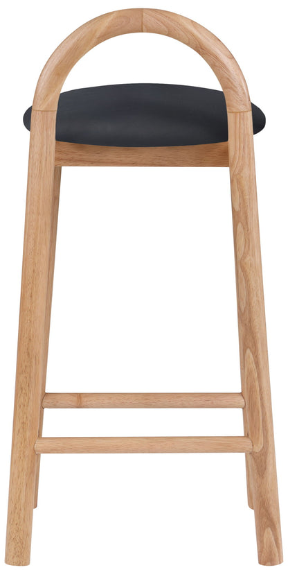 Calvin - Faux Leather Stool - Light Brown Legs