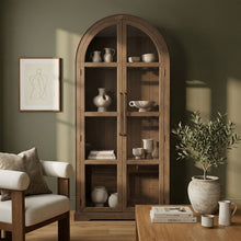Load image into Gallery viewer, Corva - Solid Wood, Oak Veneer And Stainless Steel Storage Cabinet
