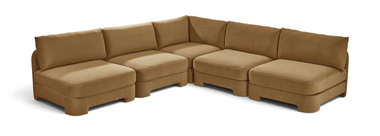 Hammond - Velvet Performance Fabric Upholstered 5 Piece Armless Sectional - Ego Home Furniture