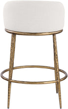 Load image into Gallery viewer, Ferro - Linen Textured Performance Fabric Upholstered Counter Stool - Cream / Brushed Gold
