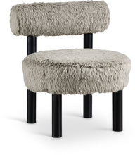 Load image into Gallery viewer, Ambre - Vegan Shearling Fabric Upholstered Accent Chair - Taupe
