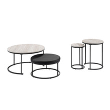 Load image into Gallery viewer, Forma - 4 Piece Occasional Set (1 Coffee, 1 Large End Table &amp; 1 Stool, 1 Small End Table) - Black / White / Gray
