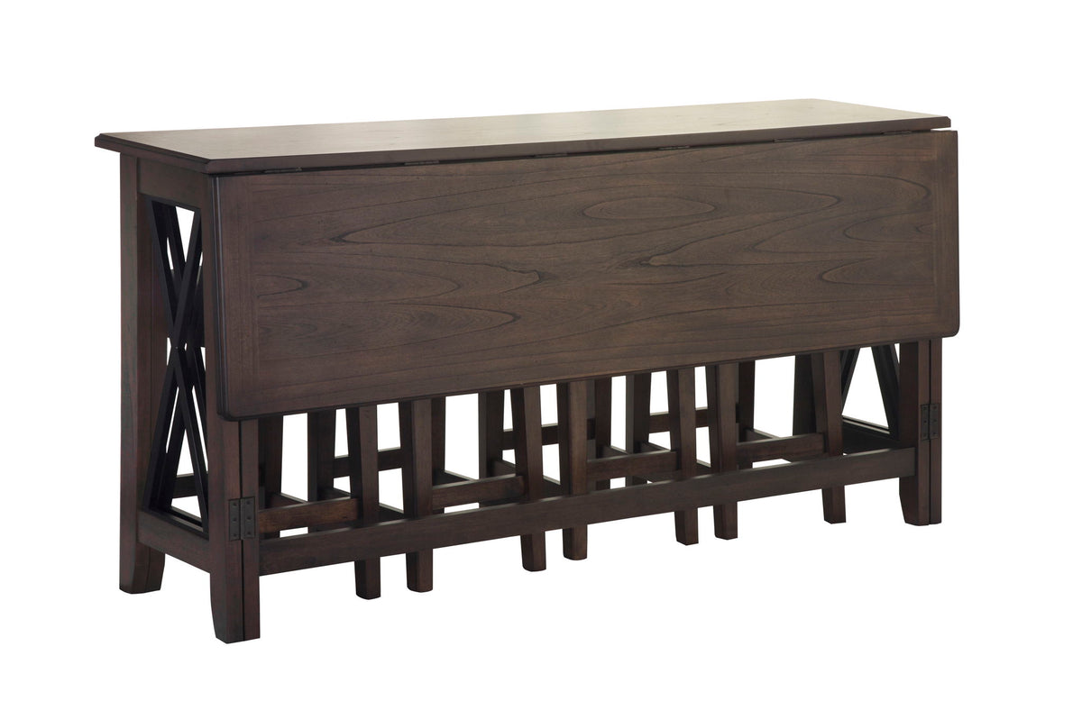 Carmina - 5 Piece Drop Leaf Counter Set - Dark Brown