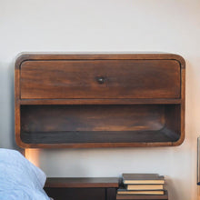 Load image into Gallery viewer, Curve Upper Slot Floating Nightstand

