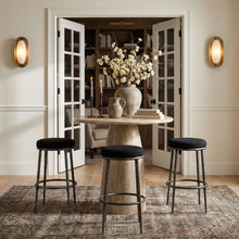 Load image into Gallery viewer, Ferro - Performance Fabric Upholstered Backless Bar Stool - Antique Silver
