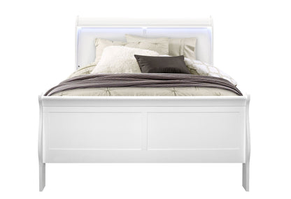 Charlie - Full Bed With LED Side Rails - White