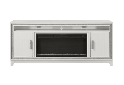Lily - 72" Entertainment Unit With LED, Speakers, Crystal Inserts - White