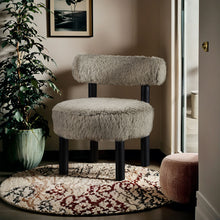 Load image into Gallery viewer, Ambre - Vegan Shearling Fabric Upholstered Accent Chair - Taupe
