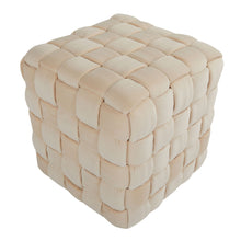 Load image into Gallery viewer, Square Braided Ottoman -
