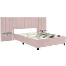 Load image into Gallery viewer, Upholstered Platform Bed With Big Headboard
